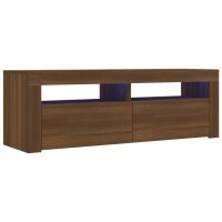 vidaXL TV-Schrank mit LED-Leuchten Braun Eichen-Optik 120x35x40 cm