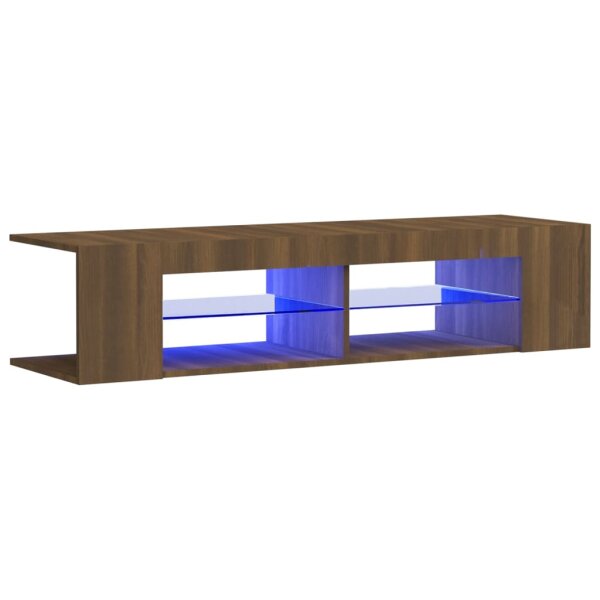 vidaXL TV-Schrank mit LED-Leuchten Braun Eichen-Optik 135x39x30 cm