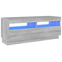 vidaXL TV-Schrank mit LED-Leuchten Grau Sonoma 100x35x40 cm