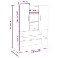 vidaXL Waschmaschinenschrank Braun Eichen-Optik 70,5x25,5x90 cm