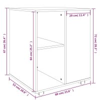 vidaXL Rollschrank Grau Sonoma 60x53x72 cm Holzwerkstoff