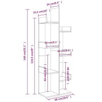 vidaXL B&uuml;cherschrank 48x25,5x140 cm R&auml;uchereiche Holzwerkstoff