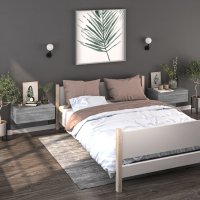 vidaXL Wand-Nachttische 2 Stk. Grau Sonoma Holzwerkstoff