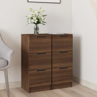 vidaXL Sideboards 2 Stk. Braun Eichen-Optik 30x30x70 cm...
