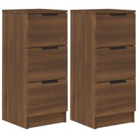 vidaXL Sideboards 2 Stk. Braun Eichen-Optik 30x30x70 cm...