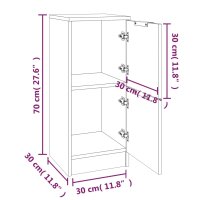 vidaXL Sideboard Grau Sonoma 30x30x70 cm Holzwerkstoff