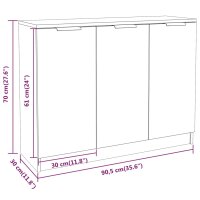 vidaXL Sideboard Braun Eichen-Optik 90,5x30x70 cm Holzwerkstoff