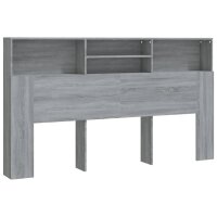 vidaXL Kopfteil mit Ablagen Grau Sonoma 180x19x103,5 cm