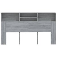 vidaXL Kopfteil mit Ablagen Grau Sonoma 180x19x103,5 cm