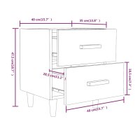 vidaXL Nachttische 2 Stk. Braun Eichen-Optik 40x35x47,5 cm