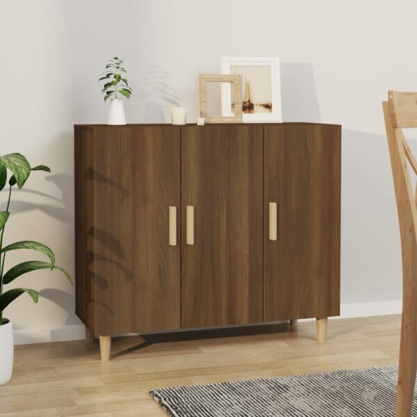 vidaXL Sideboard Braun Eichen-Optik 90x34x80 cm Holzwerkstoff