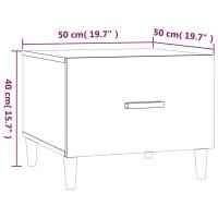 vidaXL Couchtische 2 Stk. R&auml;uchereiche 50x50x40 cm Holzwerkstoff