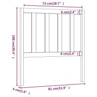 vidaXL Kopfteil Honigbraun 81x4x100 cm Massivholz Kiefer