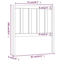 vidaXL Kopfteil Schwarz 81x4x100 cm Massivholz Kiefer