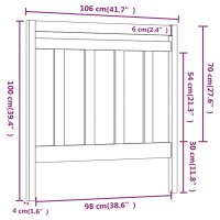 vidaXL Kopfteil Wei&szlig; 106x4x100 cm Massivholz Kiefer