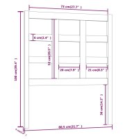 vidaXL Kopfteil Wei&szlig; 80,5x4x100 cm Massivholz Kiefer