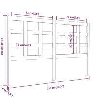 vidaXL Kopfteil Honigbraun 156x4x100 cm Massivholz Kiefer