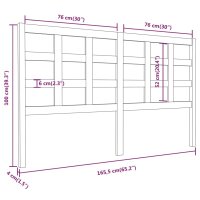 vidaXL Kopfteil 165,5x4x100 cm Massivholz Kiefer