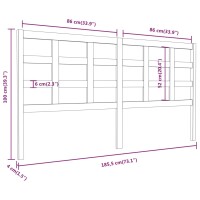 vidaXL Kopfteil Schwarz 185,5x4x100 cm Massivholz Kiefer