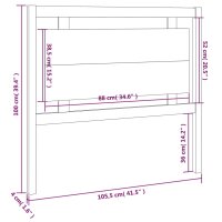 vidaXL Kopfteil Honigbraun 105,5x4x100 cm Massivholz Kiefer