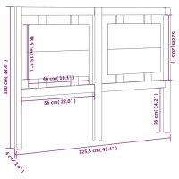 vidaXL Kopfteil Wei&szlig; 125,5x4x100 cm Massivholz Kiefer