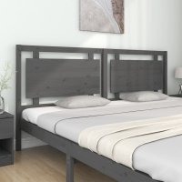 vidaXL Kopfteil Grau 205,5x4x100 cm Massivholz Kiefer
