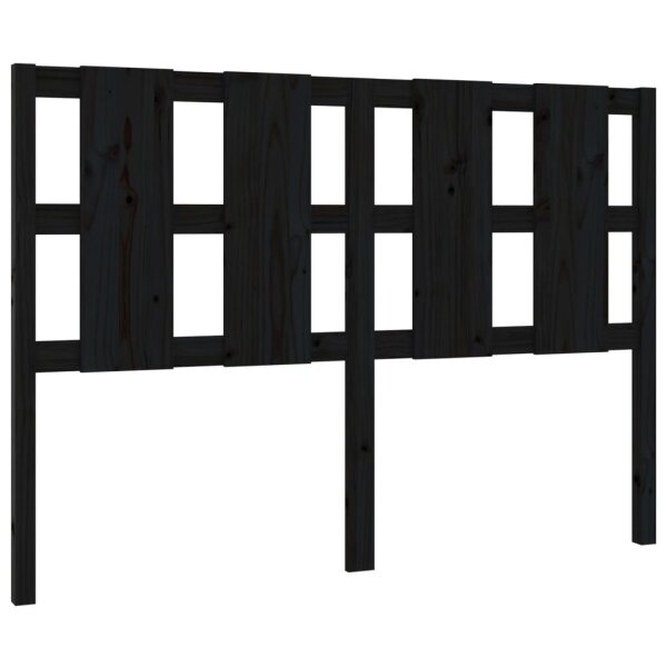 vidaXL Bett-Kopfteil Schwarz 125,5x4x100 cm Massivholz Kiefer