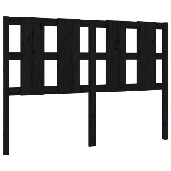 vidaXL Bett-Kopfteil Schwarz 145,5x4x100 cm Massivholz Kiefer