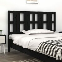 vidaXL Bett-Kopfteil Schwarz 145,5x4x100 cm Massivholz...