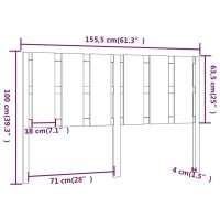 vidaXL Bett-Kopfteil Wei&szlig; 155,5x4x100 cm Massivholz Kiefer