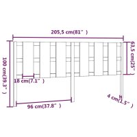 vidaXL Bett-Kopfteil Honigbraun 205,5x4x100 cm Massivholz Kiefer