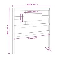 vidaXL Bett-Kopfteil Grau 80,5x4x100 cm Massivholz Kiefer