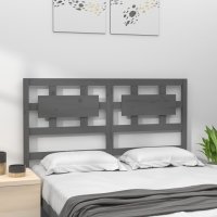 vidaXL Kopfteil Grau 185,5x4x100 cm Massivholz Kiefer