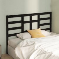 vidaXL Bett-Kopfteil Schwarz 126x4x104 cm Massivholz Kiefer