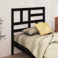 vidaXL Bett-Kopfteil Schwarz 81x4x104 cm Massivholz Kiefer