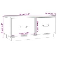 vidaXL TV-Schrank Wei&szlig; 80x34x35 cm Massivholz Kiefer