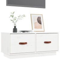 vidaXL TV-Schrank Wei&szlig; 80x34x35 cm Massivholz Kiefer