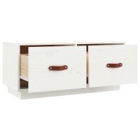 vidaXL TV-Schrank Wei&szlig; 80x34x35 cm Massivholz Kiefer