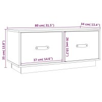 vidaXL TV-Schrank Grau 80x34x35 cm Massivholz Kiefer