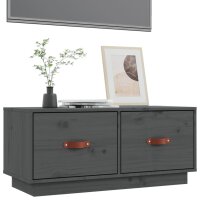 vidaXL TV-Schrank Grau 80x34x35 cm Massivholz Kiefer