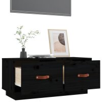 vidaXL TV-Schrank Schwarz 80x34x35 cm Massivholz Kiefer