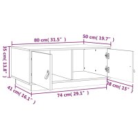 vidaXL Couchtisch Grau 80x50x35 cm Massivholz Kiefer