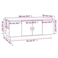 vidaXL Couchtisch Wei&szlig; 100x50x41 cm Massivholz Kiefer