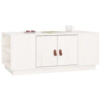 vidaXL Couchtisch Wei&szlig; 100x50x41 cm Massivholz Kiefer