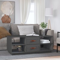 vidaXL Couchtisch Grau 100x50x41 cm Massivholz Kiefer