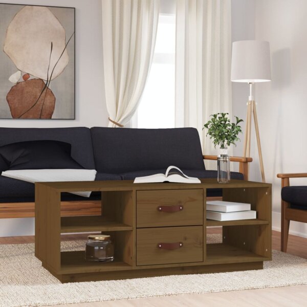 vidaXL Couchtisch Honigbraun 100x50x41 cm Massivholz Kiefer