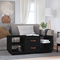 vidaXL Couchtisch Schwarz 100x50x41 cm Massivholz Kiefer