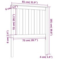 vidaXL Kopfteil Wei&szlig; 81x6x101 cm Massivholz Kiefer