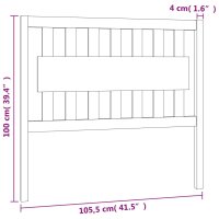 vidaXL Kopfteil Grau 105,5x4x100 cm Massivholz Kiefer