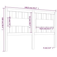 vidaXL Kopfteil 140,5x4x100 cm Massivholz Kiefer